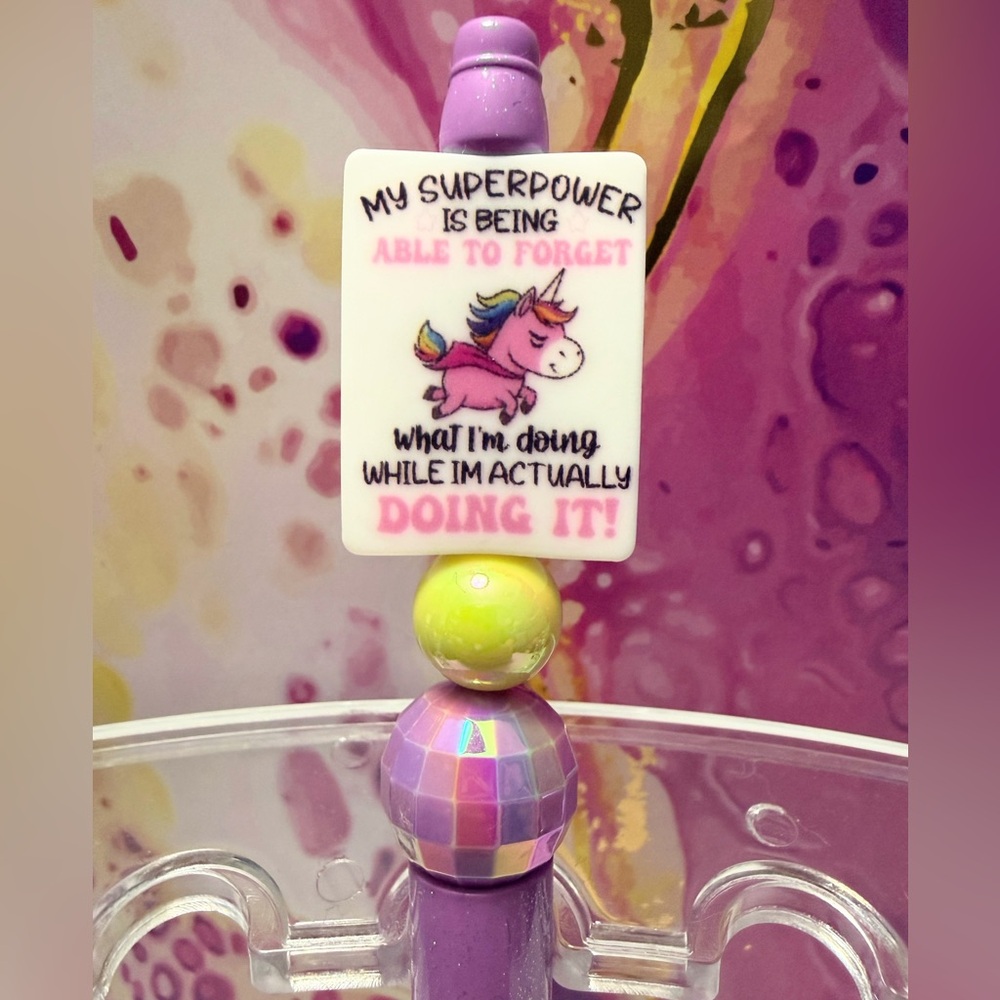 New Beaded Pen "My Superpower Is Being Able To Forget"